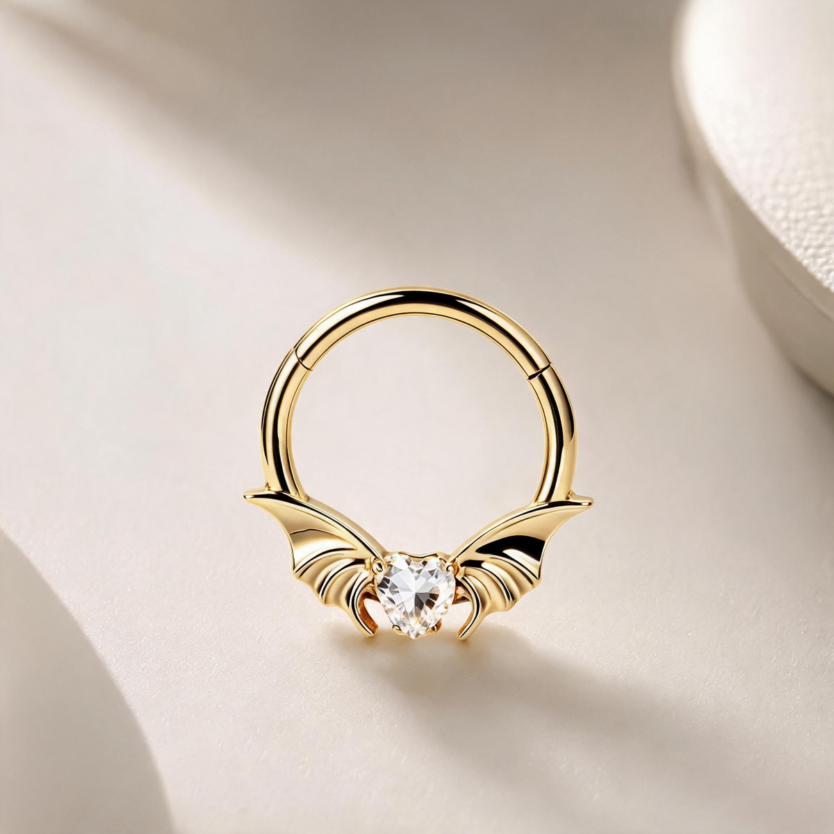 Titanium Bat Wing Nose Ring Hoop & Ear Clip | Clicker