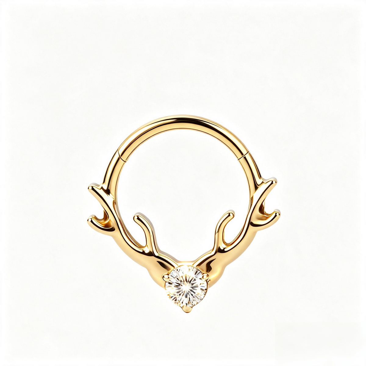 Titanium Antler Branch Nose Ring Hoop & Ear Clip | Clicker