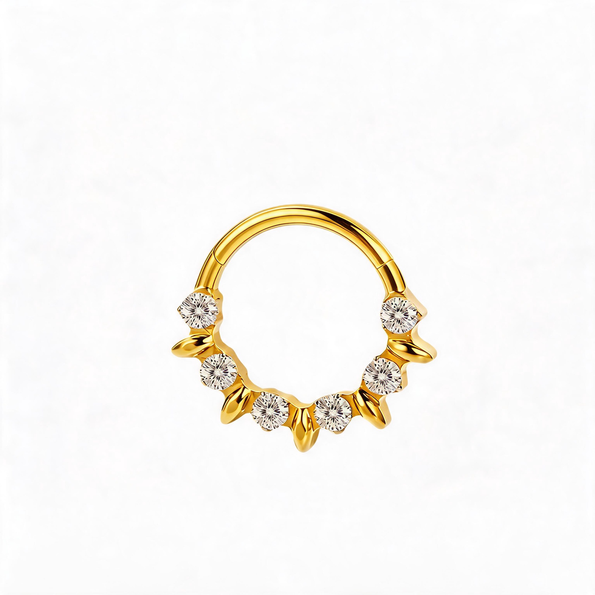 Titanium Leaf Detail Nose Hoop & Ear Clip | Clicker