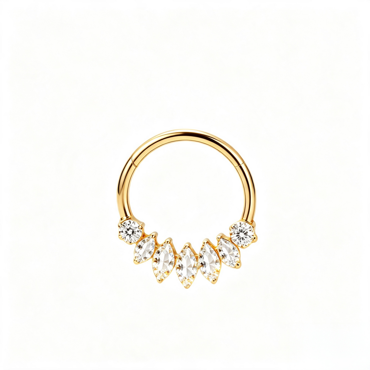Titanium Marquise Fan Nose Hoop & Ear Clip | Clicker