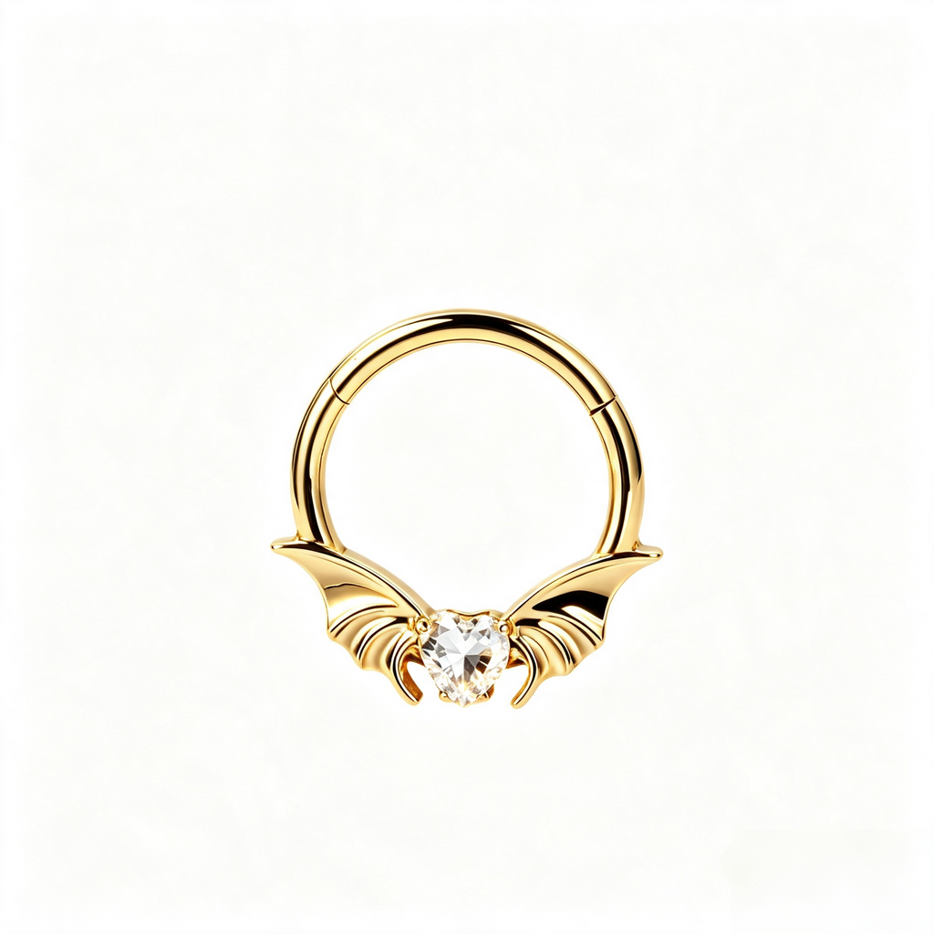 Titanium Bat Wing Nose Ring Hoop & Ear Clip | Clicker
