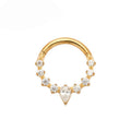 Titanium Pear Stone Nose Hoop & Ear Clip | Clicker