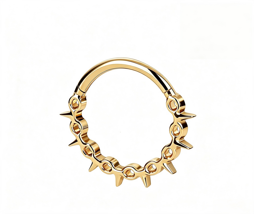 Titanium Spiked Chain Nose Ring Hoop | Hinged Clicker