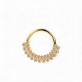 Titanium Double Row Stone Nose Hoop & Ear Clip | Clicker