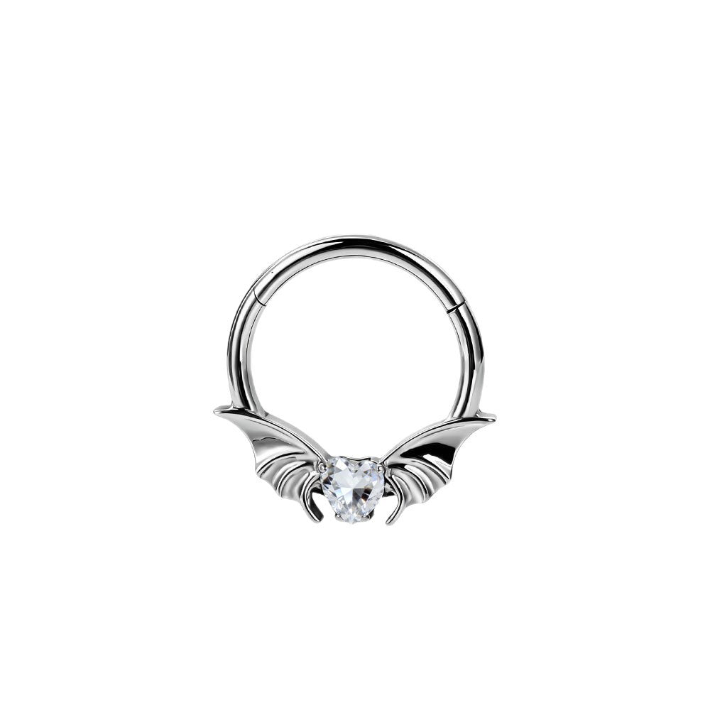 Titanium Bat Wing Nose Ring Hoop & Ear Clip | Clicker