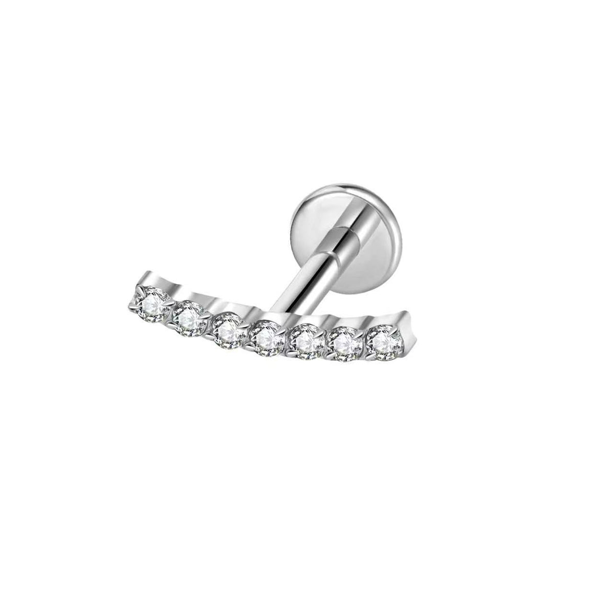 Titan Labret Piercing mit Zirkonia-Blüte