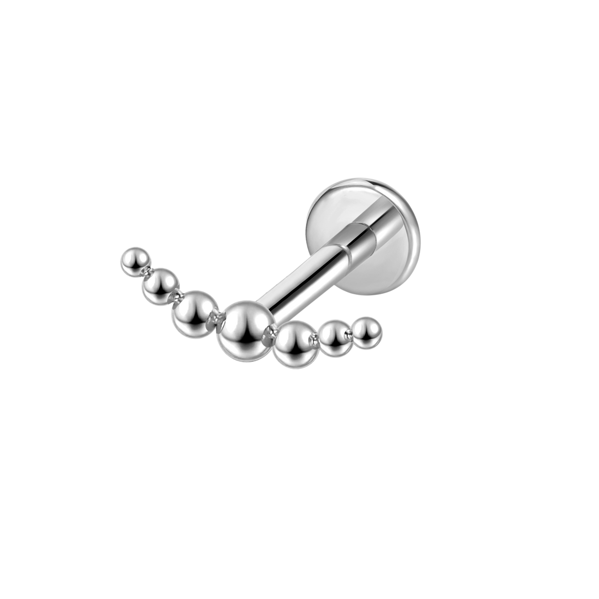 Titan Labret Piercing mit geschwungener Perlenreihe