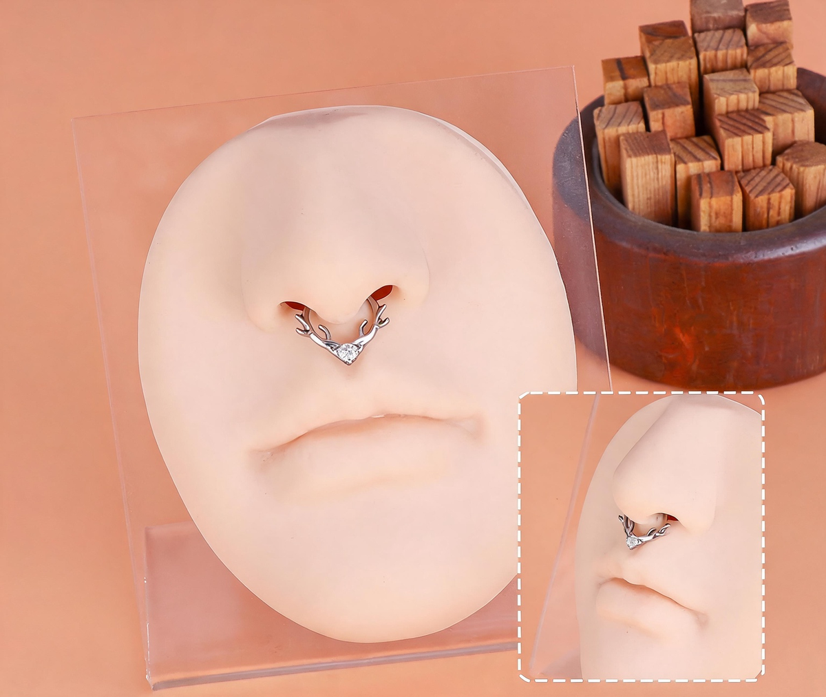 Titanium Antler Branch Nose Ring Hoop & Ear Clip | Clicker