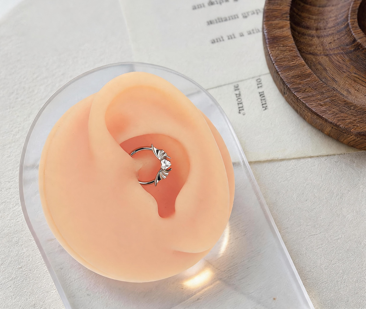 Titanium Bat Wing Nose Ring Hoop & Ear Clip | Clicker