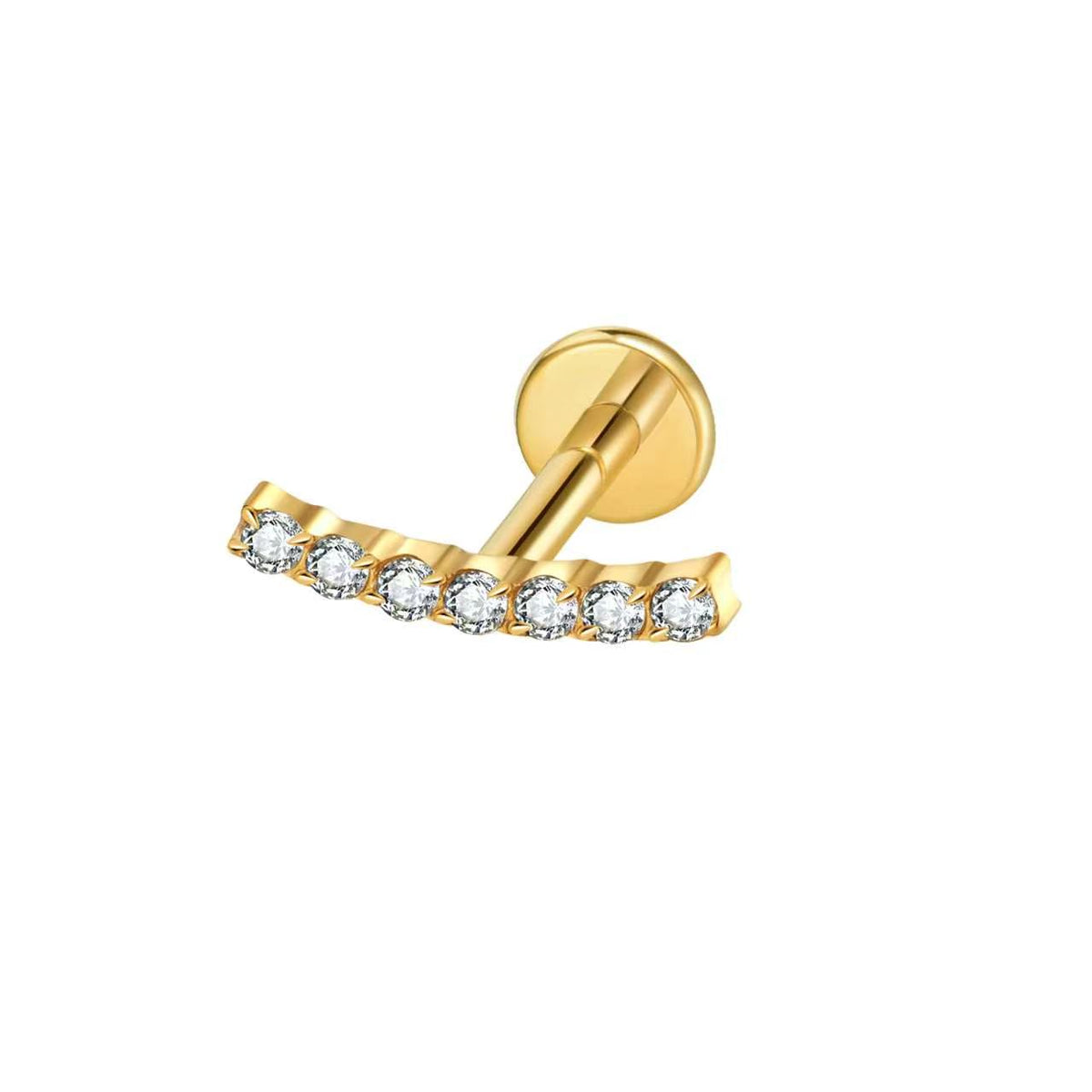 Titan Labret Piercing mit Zirkonia-Blüte