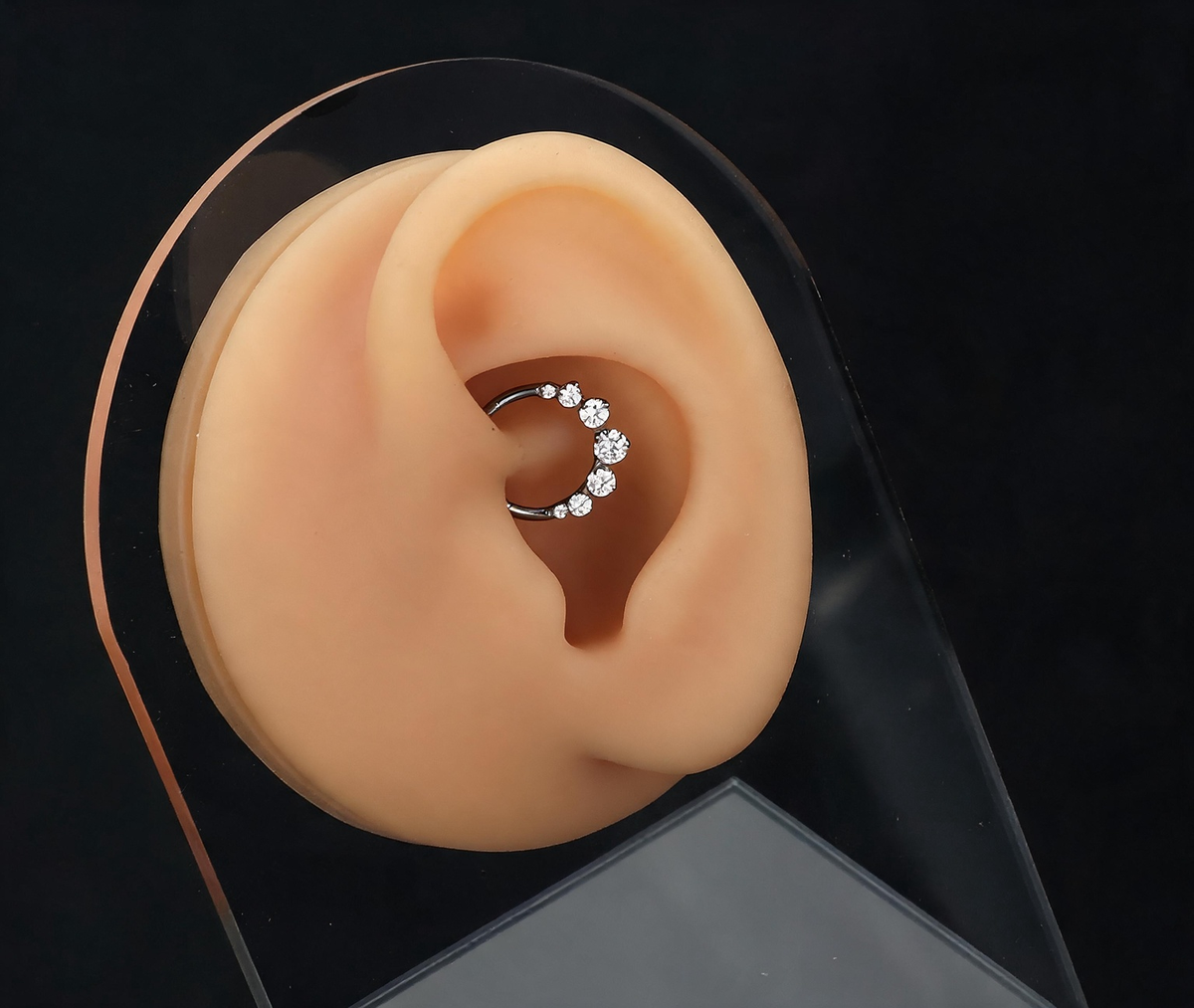 Titanium Graduated Stone Nose Hoop & Ear Clip | Clicker