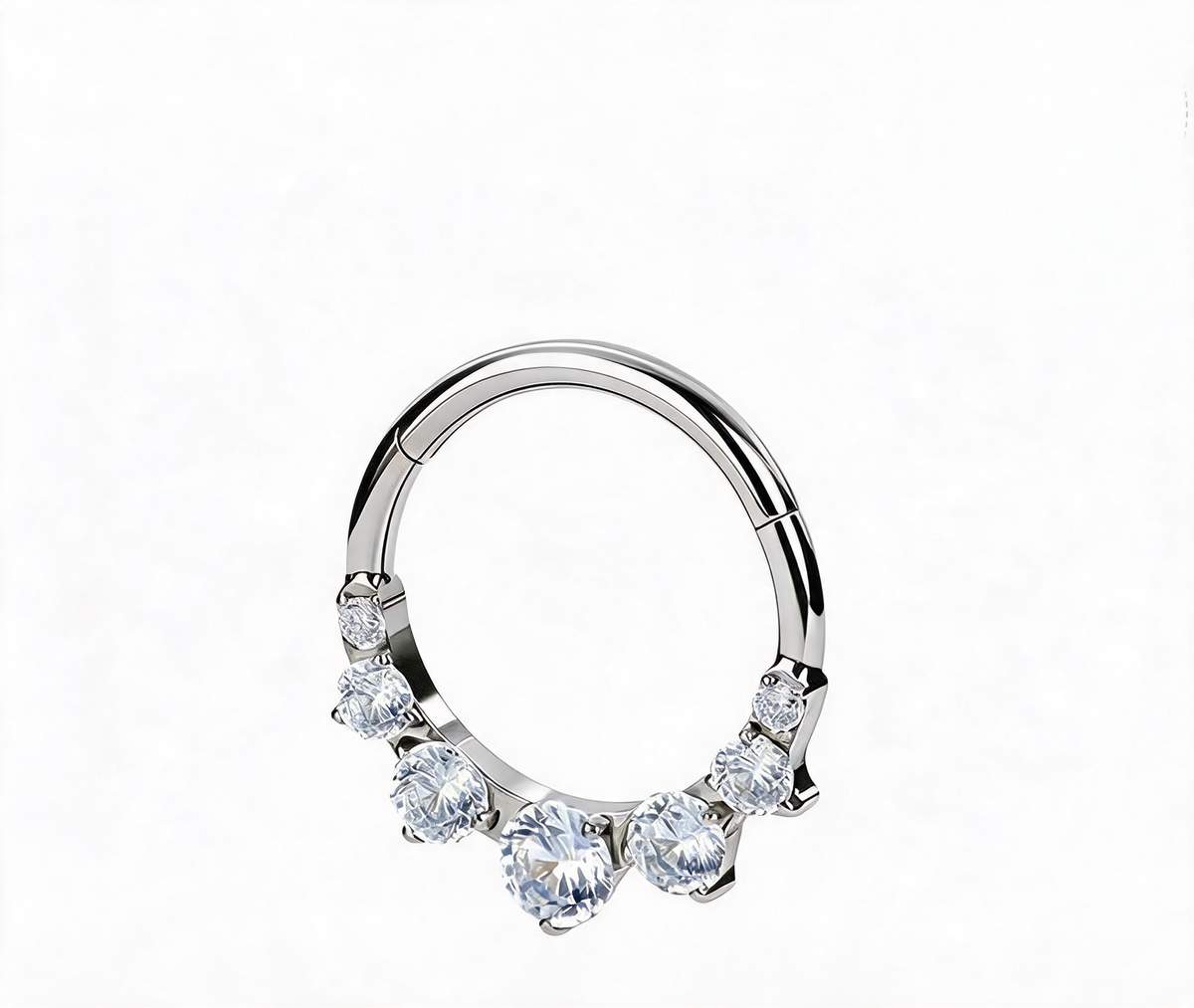 Titanium Graduated Stone Nose Hoop & Ear Clip | Clicker
