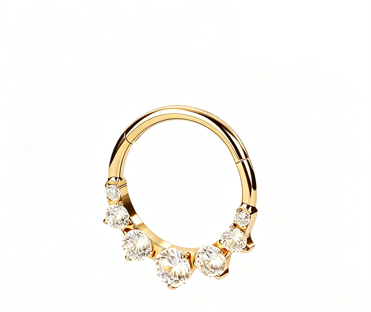 Titanium Graduated Stone Nose Hoop & Ear Clip | Clicker