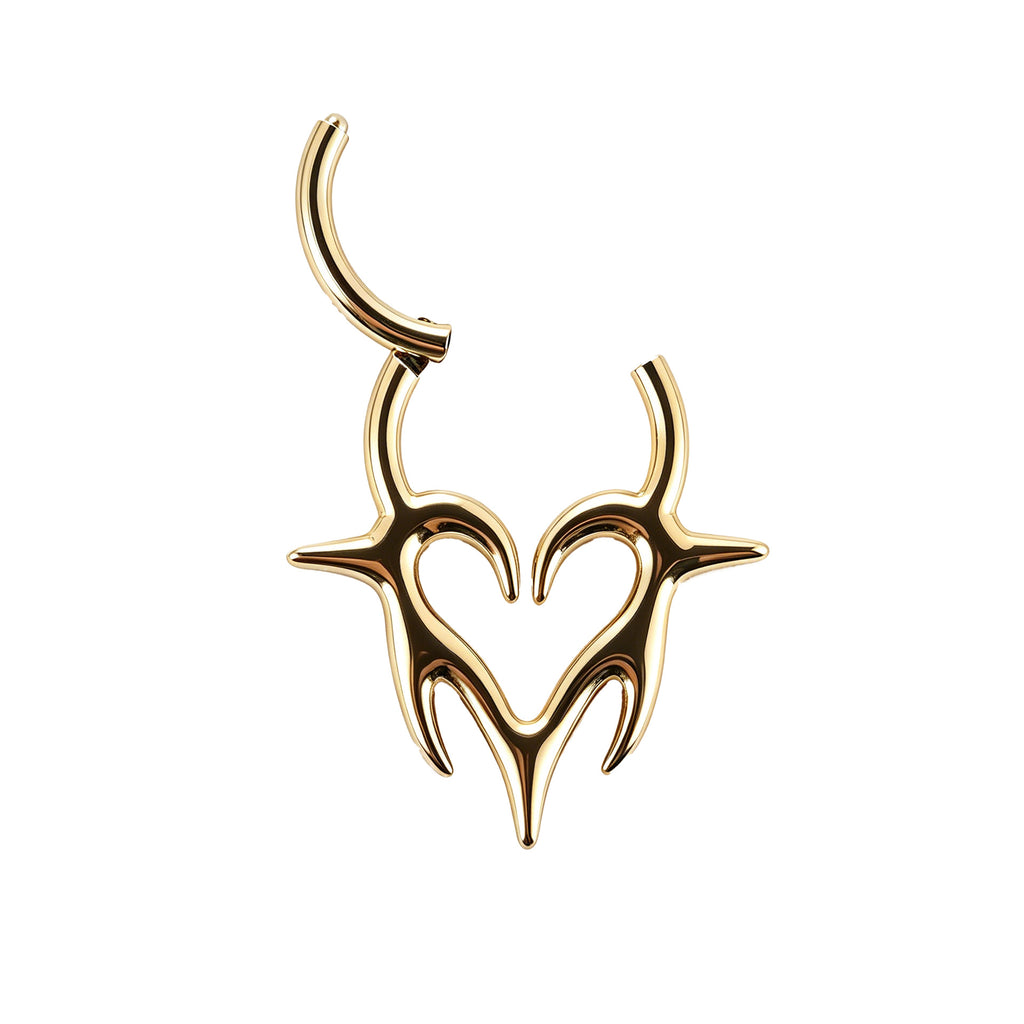 Titanium Winged Heart Septum Ring | Clicker Nose Jewelry