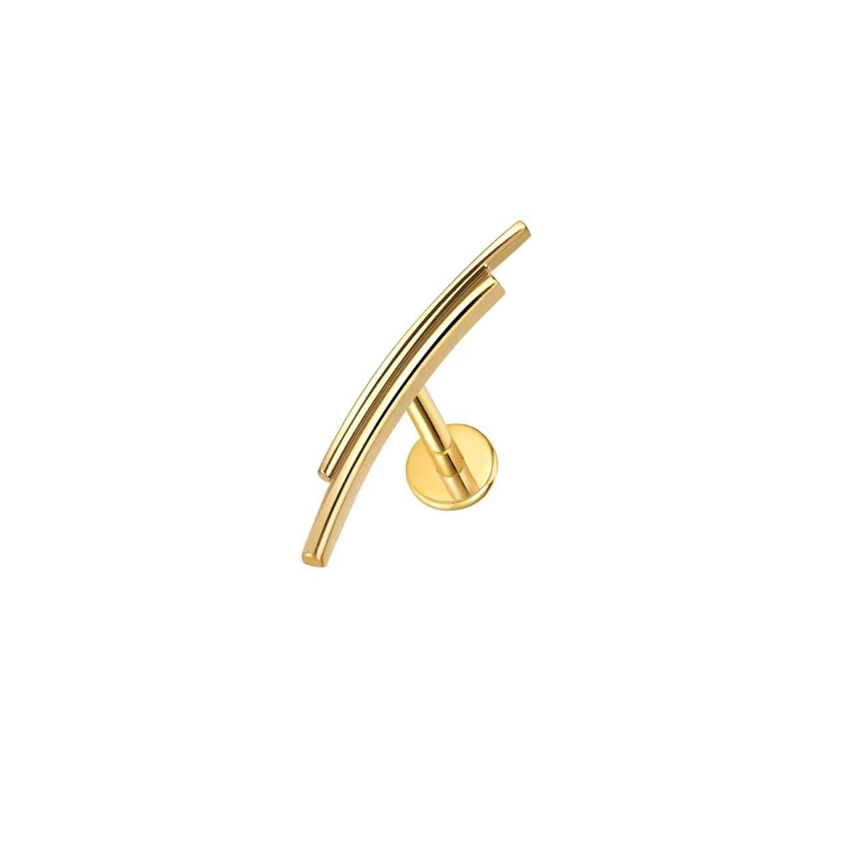 Titan Labret Piercing mit geschwungener Zirkonia-Reihe